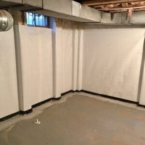 carbon fiber straps in a basement