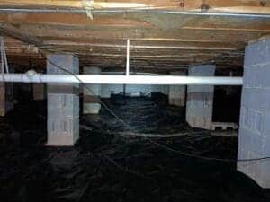 underlayment for moisture barrier on bottom of crawl space floor