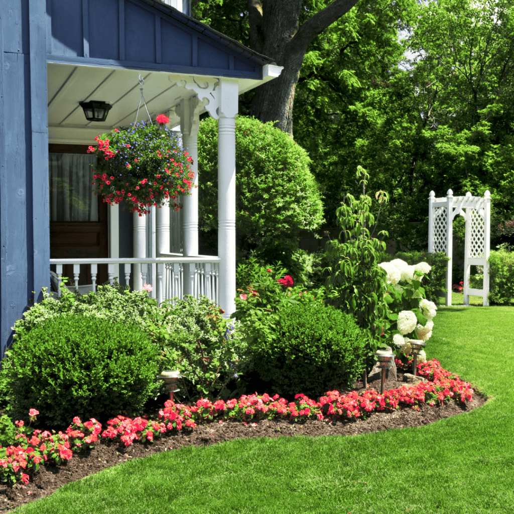 flower beds touching foundation