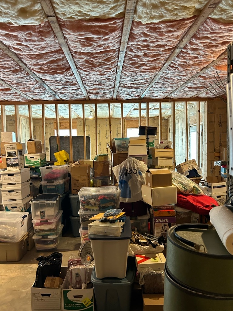 cluttered basement with piles of boxes can make a basement musty