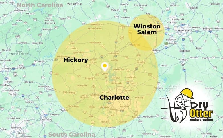 Dry Otter Service Area including Charlotte, Hickory, and Winston Salem
